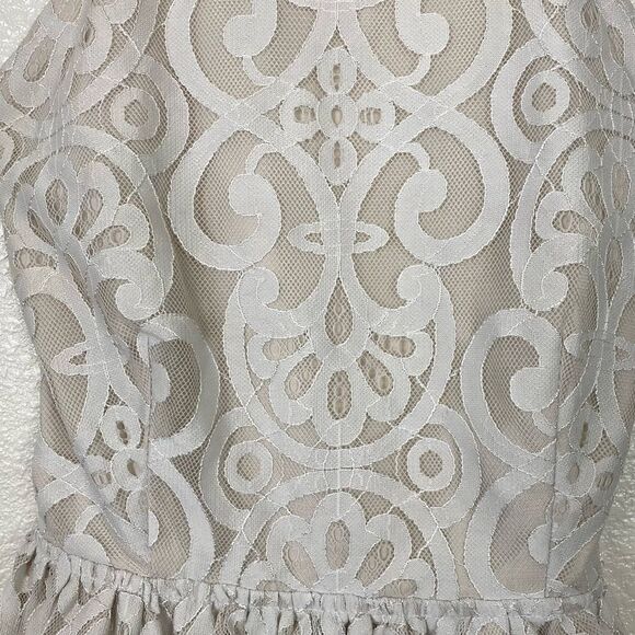 Tobi White & Beige Lace Backless Mini Dress - Picture 6 of 7